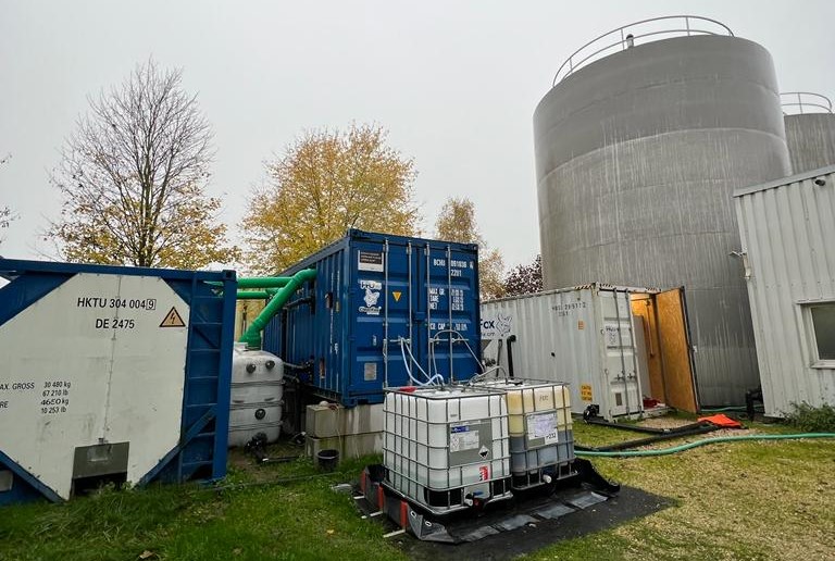 pilot system for wastewater treatment for dairy