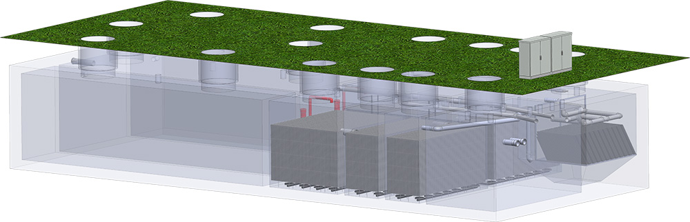 ClearFox 3D drawing for sewage wastewater treatment