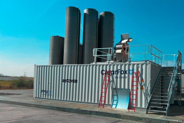 Containerised wastewater treatment plant at the recycling company ReCover