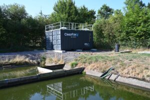 ClearFox® containerised wastewater treatment system upgrading an existing lagoon treatment plant in Germany